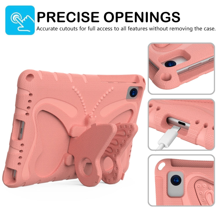 For Lenovo Tab M10 Plus TB-X606F 10.3 Butterfly Bracket EVA Shockproof Tablet Case(Pink Orange) - Lenovo by PMC TechLife | Online Shopping South Africa | PMC TechLife | Buy Now Pay Later Mobicred