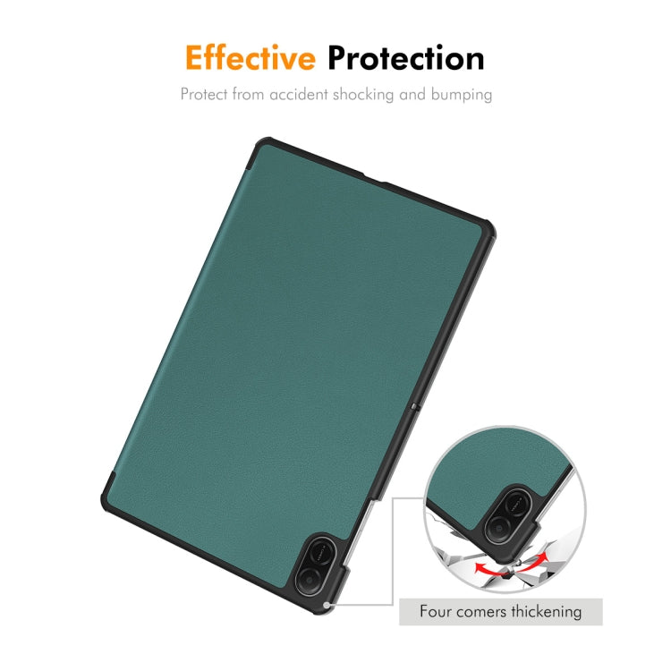 For Honor Pad X8a 11 ENKAY Tri-fold Custer Texture Leather Protective Tablet Case(Grey) - Honor by ENKAY | Online Shopping South Africa | PMC TechLife | Buy Now Pay Later Mobicred