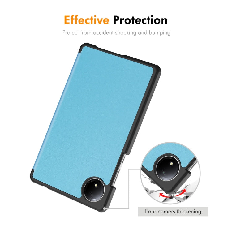 For Redmi Pad SE 4G 8.7 ENKAY Tri-fold Custer Texture Leather Smart Tablet Case(Light Blue) - free shipping - PMc TechLife - Order now!
