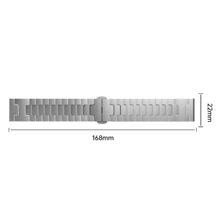 For Garmin Vivoactive 4 Titanium Alloy 22mm Metal Watch Band(Silver) - Watch Bands by PMc TechLife | Online Shopping South Africa | PMc TechLife | Buy Now Pay Later Mobicred