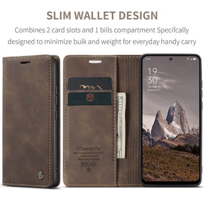 For OPPO Reno12 5G Global CaseMe 013 Multifunctional Horizontal Flip Leather Phone Case(Coffee) - Reno12 Cases by CaseMe | Online Shopping South Africa | PMC Jewellery | Buy Now Pay Later Mobicred