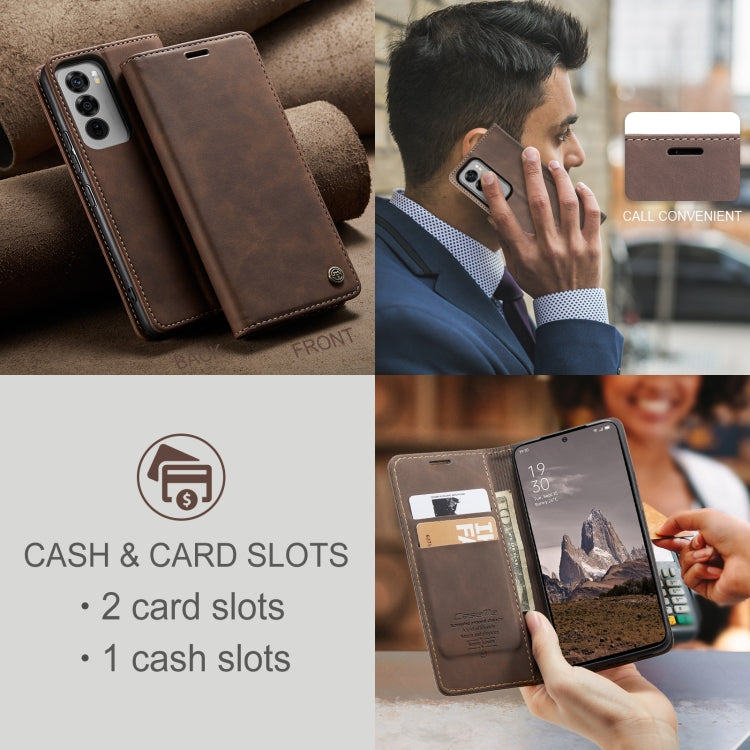 For OPPO Reno12 5G Global CaseMe 013 Multifunctional Horizontal Flip Leather Phone Case(Coffee) - Reno12 Cases by CaseMe | Online Shopping South Africa | PMC Jewellery | Buy Now Pay Later Mobicred