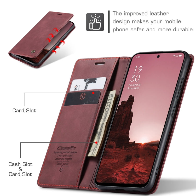 For OPPO Reno12 5G Global CaseMe 013 Multifunctional Horizontal Flip Leather Phone Case(Red) - Reno12 Cases by CaseMe | Online Shopping South Africa | PMC Jewellery | Buy Now Pay Later Mobicred