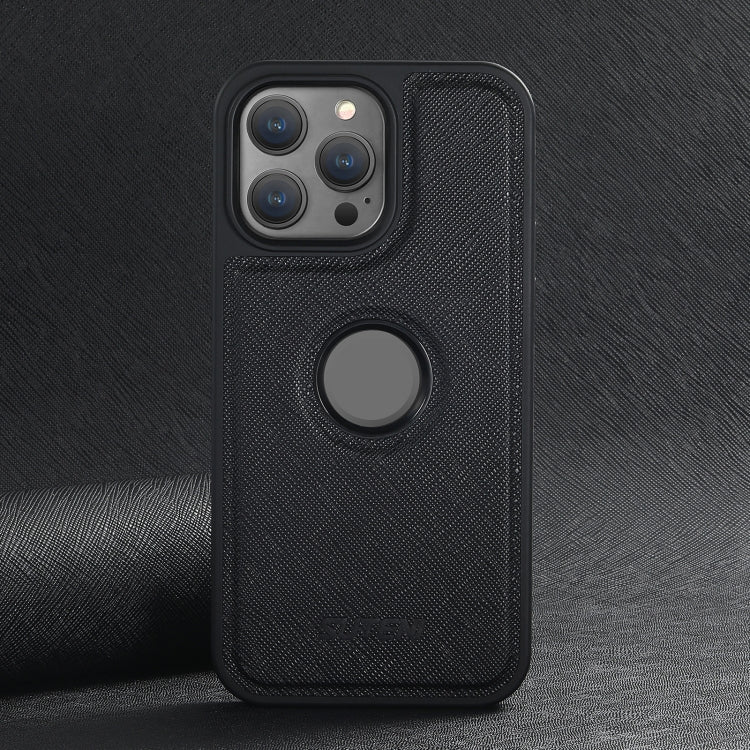 For iPhone 16 Plus Suteni G1 Cross Texture MagSafe Phone Case(Black) - free shipping - PMC Jewellery - Order now!