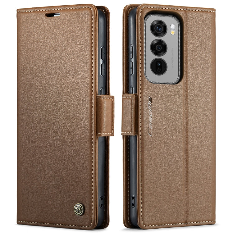 For OPPO Reno12 Pro 5G Global CaseMe 023 Butterfly Buckle Litchi Texture RFID Anti-theft Leather Phone Case(Brown) - Reno12 Pro Cases by CaseMe | Online Shopping South Africa | PMC Jewellery | Buy Now Pay Later Mobicred