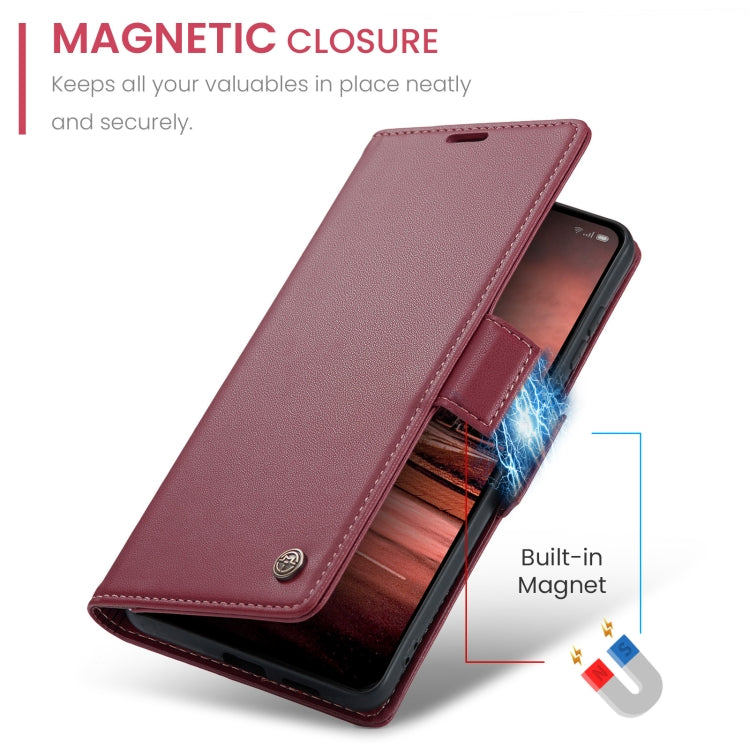 For OPPO Reno12 F /12 FS 5G CaseMe 023 Butterfly Buckle Litchi Texture RFID Anti-theft Leather Phone Case(Red) - Reno12 F Cases by CaseMe | Online Shopping South Africa | PMC Jewellery | Buy Now Pay Later Mobicred