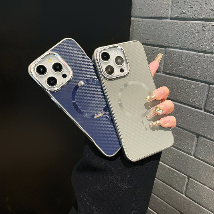 For iPhone 15 Pro Max AG Carbon Fiber Frameless MagSafe Phone Case(Blue) - iPhone 15 Pro Max Cases by PMc TechLife | Online Shopping South Africa | PMc TechLife | Buy Now Pay Later Mobicred