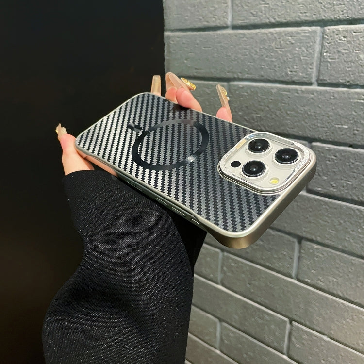 For iPhone 14 Pro AG Carbon Fiber Frameless MagSafe Phone Case(Black) - iPhone 14 Pro Cases by PMc TechLife | Online Shopping South Africa | PMc TechLife | Buy Now Pay Later Mobicred