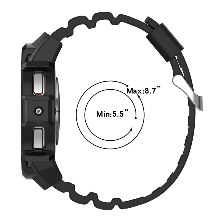 For Samsung Galaxy Watch 7 44mm Armor Silicone Watch Band with Watch Case Set(Black) - Watch Bands by PMC Jewellery | Online Shopping South Africa | PMC Jewellery | Buy Now Pay Later Mobicred