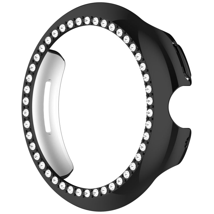 For Google Pixel Watch 3 45mm Diamond Electroplated PC Half Coverage Watch Protective Case(Black) - Watch Cases by PMC TechLife | Online Shopping South Africa | PMC TechLife | Buy Now Pay Later Mobicred