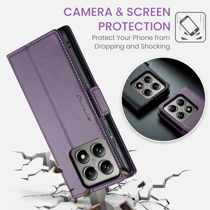 For Xiaomi 14T CaseMe 023 Butterfly Buckle Litchi Texture RFID Anti-theft Leather Phone Case(Purple) - 14T Cases by CaseMe | Online Shopping South Africa | PMC Jewellery | Buy Now Pay Later Mobicred