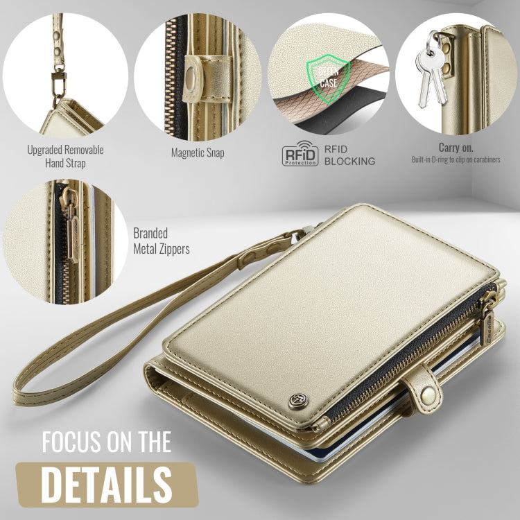 CaseMe-Me60 Multi-functional Anti-theft Swipe Passport Wallet(Gold) -  by CaseMe | Online Shopping South Africa | PMC Jewellery | Buy Now Pay Later Mobicred