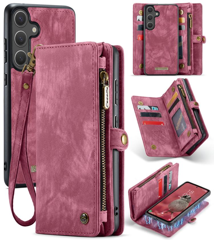 For Samsung Galaxy S25 5G CaseMe 008 Detachable Multifunctional Leather Phone Case(Wine Red) - Galaxy S25 5G Cases by CaseMe | Online Shopping South Africa | PMC Jewellery | Buy Now Pay Later Mobicred