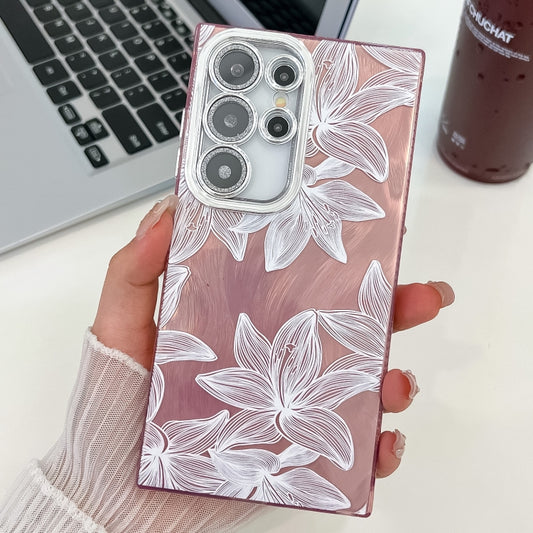 For Samsung Galaxy S25 Ultra 5G Electroplating Flowers Plants Texture TPU Phone Case(Sketch Lily FL9) - Galaxy S25 Ultra 5G Cases by PMC Jewellery | Online Shopping South Africa | PMC Jewellery | Buy Now Pay Later Mobicred