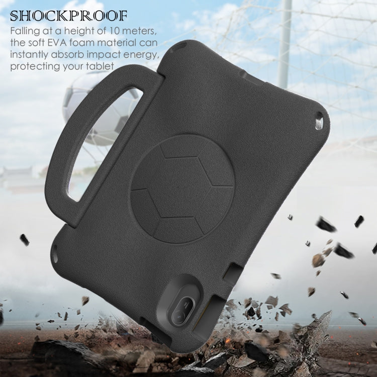 For Huawei MatePad SE 11 2024 Handle Football Shaped EVA Shockproof Tablet Case(Black) - Huawei by PMC TechLife | Online Shopping South Africa | PMC TechLife | Buy Now Pay Later Mobicred