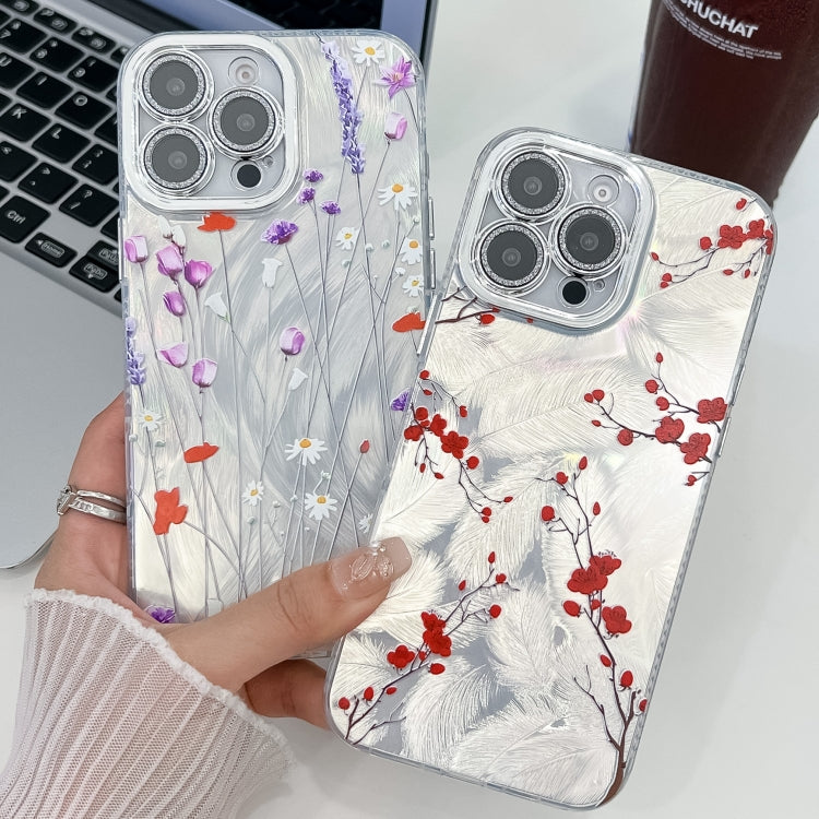 For iPhone 16e Electroplating Flower Texture TPU Phone Case(Yellow Wildflower SH6) - iPhone 16e Cases by PMC TechLife | Online Shopping South Africa | PMC TechLife | Buy Now Pay Later Mobicred