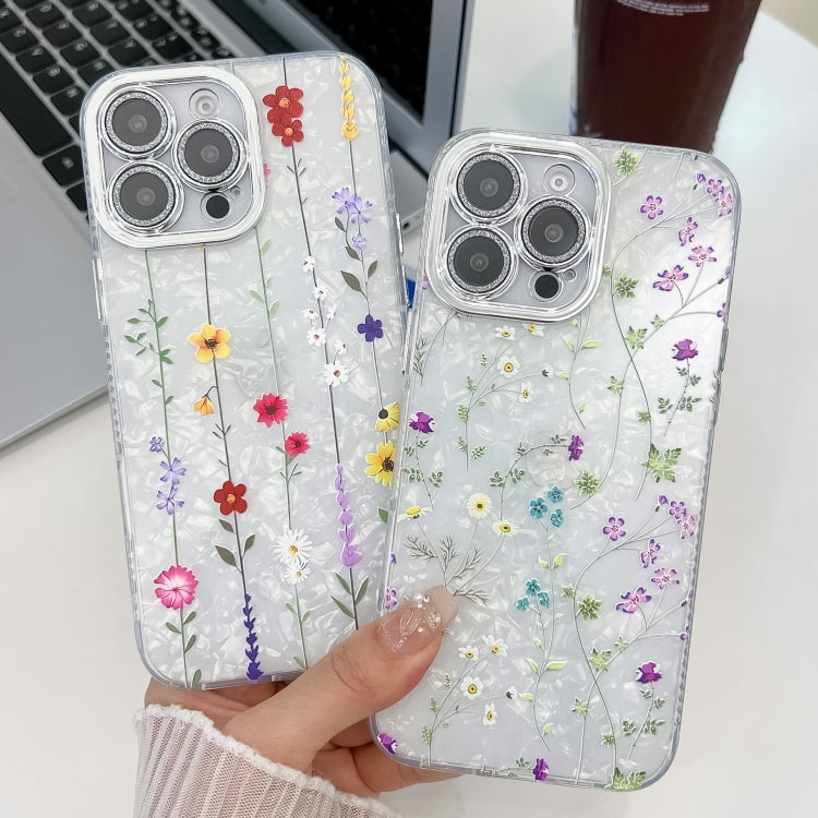 For iPhone 16e Electroplating Flower Texture TPU Phone Case(Red Plum Blossom SH2) - iPhone 16e Cases by PMC TechLife | Online Shopping South Africa | PMC TechLife | Buy Now Pay Later Mobicred