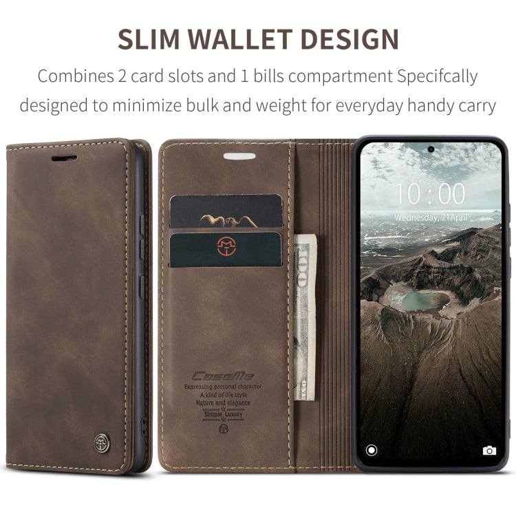 For Redmi Note 14 5G CaseMe 013 Multifunctional Horizontal Flip Leather Phone Case(Coffee) - Note 14 Cases by CaseMe | Online Shopping South Africa | PMC Jewellery | Buy Now Pay Later Mobicred