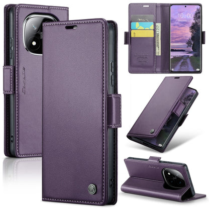 For Redmi Note 14 Pro 5G CaseMe 023 Butterfly Buckle Litchi Texture RFID Anti-theft Leather Phone Case(Purple) - Note 14 Pro Cases by CaseMe | Online Shopping South Africa | PMC Jewellery | Buy Now Pay Later Mobicred