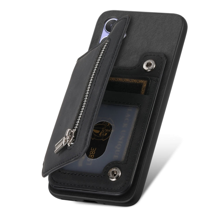 For Sony Xperia 1 VI Retro MagSafe Zipper Wallet Card Bag Back Phone Case(Black) - free shipping - PMC TechLife - Order now!
