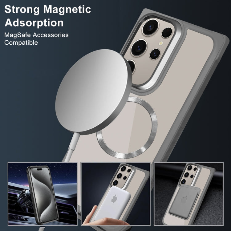 For Samsung Galaxy S25 Ultra 5G Plated CD Texture MagSafe Acrylic Hybrid TPU Phone Case(Gray) - Galaxy S25 Ultra 5G Cases by PMC Jewellery | Online Shopping South Africa | PMC Jewellery | Buy Now Pay Later Mobicred