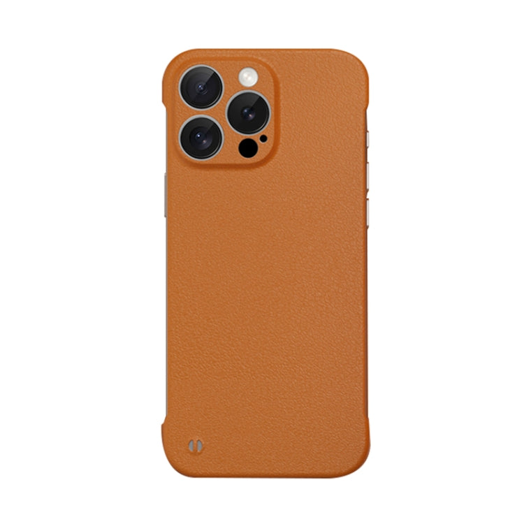 For iPhone 16 Pro Frameless Litchi Texture PC Phone Case(Orange) - free shipping - PMc TechLife - Order now!