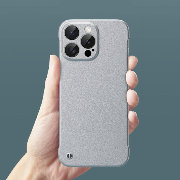 For iPhone 13 Frameless Litchi Texture PC Phone Case(Titanium Silver) - iPhone 13 Cases by PMc TechLife | Online Shopping South Africa | PMc TechLife | Buy Now Pay Later Mobicred