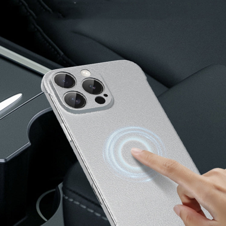 For iPhone 11 Frameless Litchi Texture PC Phone Case(Titanium Silver) - iPhone 11 Cases by PMc TechLife | Online Shopping South Africa | PMc TechLife | Buy Now Pay Later Mobicred