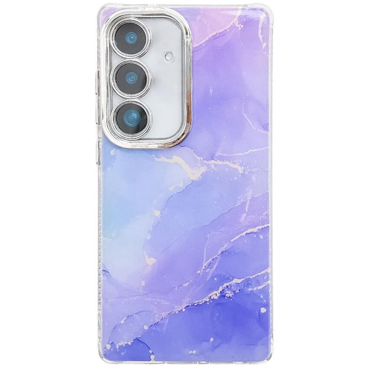 For Samsung Galaxy S25+ 5G Electroplated Marble Texture Phone Case(Blue Purple M10) - Galaxy S25+ 5G Cases by PMC Jewellery | Online Shopping South Africa | PMC Jewellery | Buy Now Pay Later Mobicred