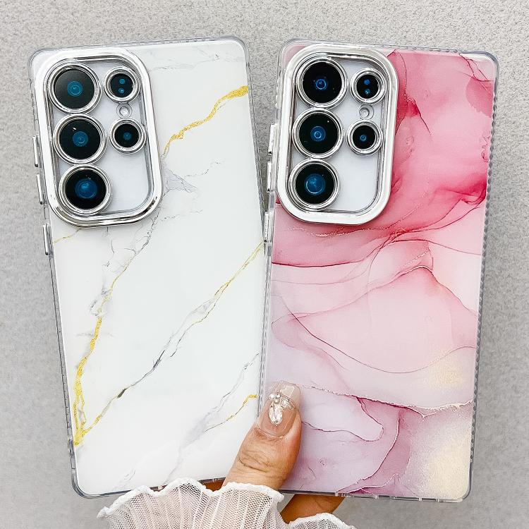For Samsung Galaxy S25 Ultra 5G Electroplated Marble Texture Phone Case(Blue M11) - Galaxy S25 Ultra 5G Cases by PMC Jewellery | Online Shopping South Africa | PMC Jewellery | Buy Now Pay Later Mobicred