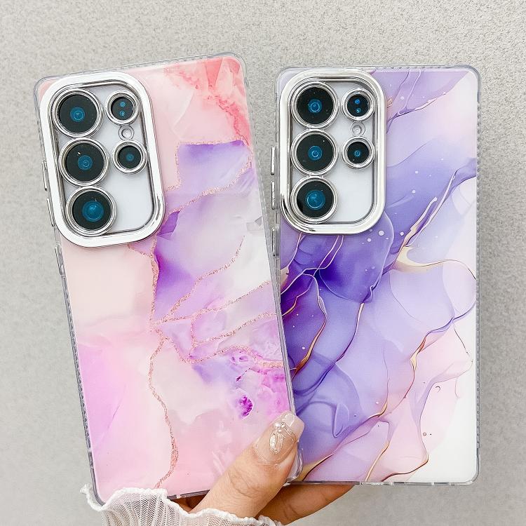 For Samsung Galaxy S25+ 5G Electroplated Marble Texture Phone Case(Blue Green M9) - free shipping - PMC Jewellery - Order now!