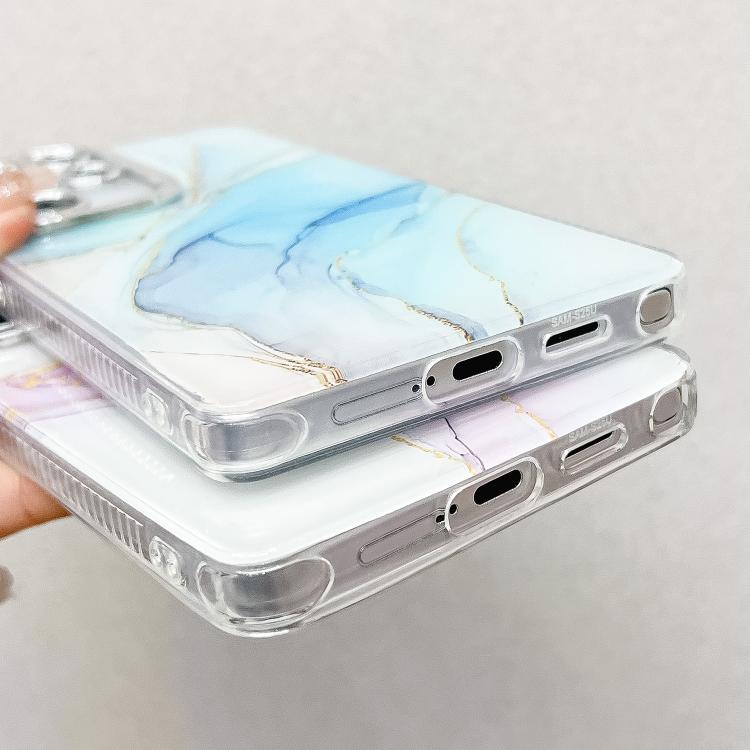 For Samsung Galaxy S25 Ultra 5G Electroplated Marble Texture Phone Case(Blue M11) - Galaxy S25 Ultra 5G Cases by PMC Jewellery | Online Shopping South Africa | PMC Jewellery | Buy Now Pay Later Mobicred