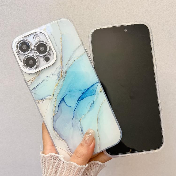 For iPhone 16e Electroplated Marble Texture Phone Case(Pink M2) - iPhone 16e Cases by PMC TechLife | Online Shopping South Africa | PMC TechLife | Buy Now Pay Later Mobicred