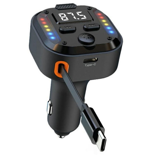 C69 PD 30W Fast Charger FM Transmitter Bluetooth Car Charger with Type-C Extendable Cable - Bluetooth Car Kits by PMC Jewellery | Online Shopping South Africa | PMC Jewellery | Buy Now Pay Later Mobicred