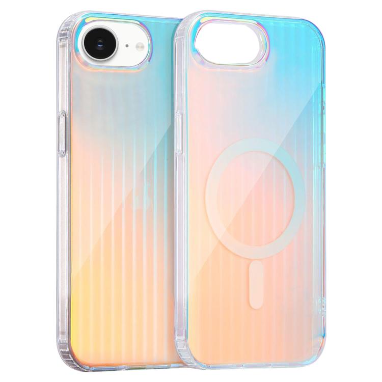 For iPhone 16e Laser Engraved Texture MagSafe Phone Case(Vertical Stripes) - iPhone 16e Cases by PMC TechLife | Online Shopping South Africa | PMC TechLife | Buy Now Pay Later Mobicred