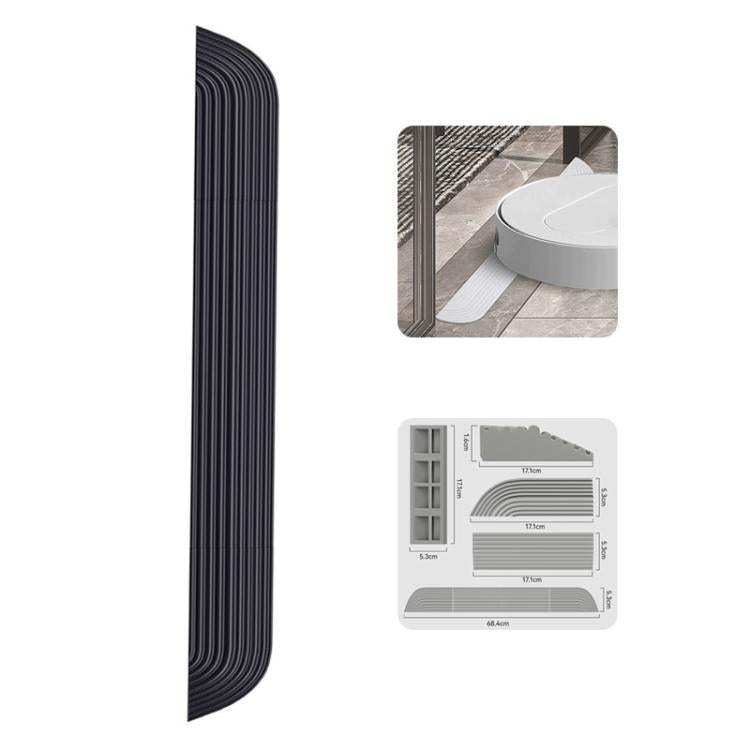 JUNSUNMAY For Ecovacs / iRobot / Mijia / Dreame Sweeping Robot Universal Silicone Threshold Bars Ramp Mat(Black) - free shipping - PMc TechLife - Order now!