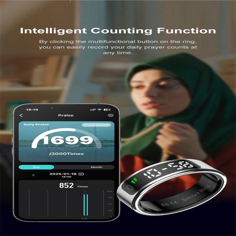 R11 SIZE 8 Smart Ring, Support Heart Rate / Blood Oxygen / Sleep / Multiple Sports Modes(Silver) - free shipping - PMC TechLife - Order now!