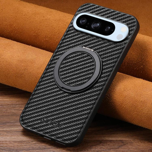 For Google Pixel 8 Pro Suteni G3 Carbon Fiber Leather 360 Rotation Holder MagSafe Phone Case(Black) - Google Cases by Suteni | Online Shopping South Africa | PMC Jewellery | Buy Now Pay Later Mobicred