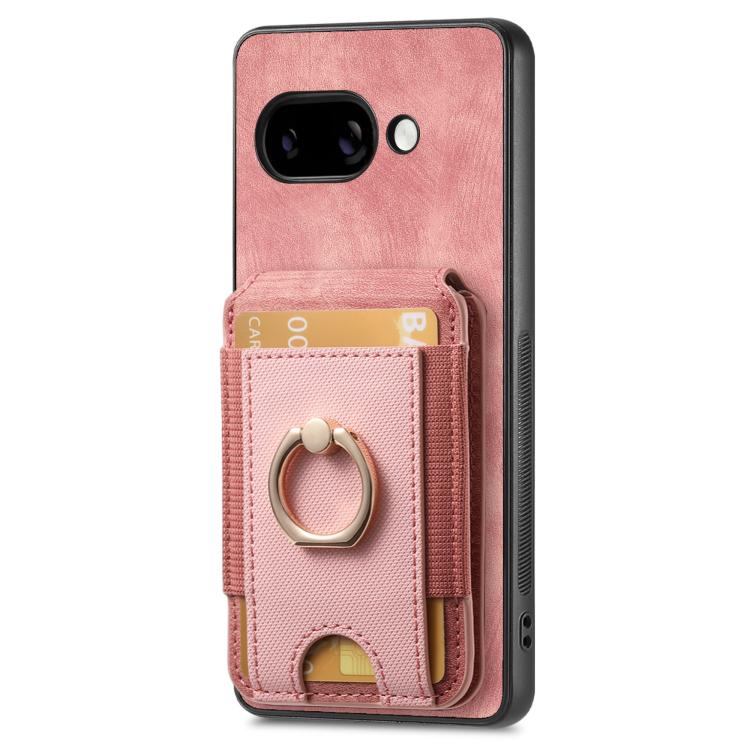 For Google Pixel 9a Retro Splitable Magnetic Stand Card Bag Leather Phone Case(Pink) - Google Cases by PMC TechLife | Online Shopping South Africa | PMC TechLife | Buy Now Pay Later Mobicred