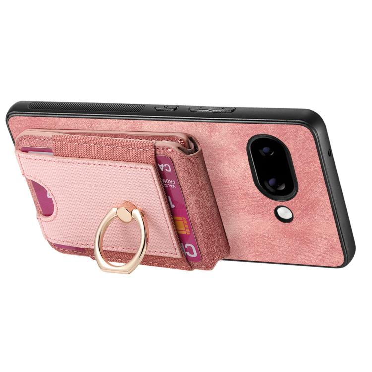 For Google Pixel 9a Retro Splitable Magnetic Stand Card Bag Leather Phone Case(Pink) - Google Cases by PMC TechLife | Online Shopping South Africa | PMC TechLife | Buy Now Pay Later Mobicred