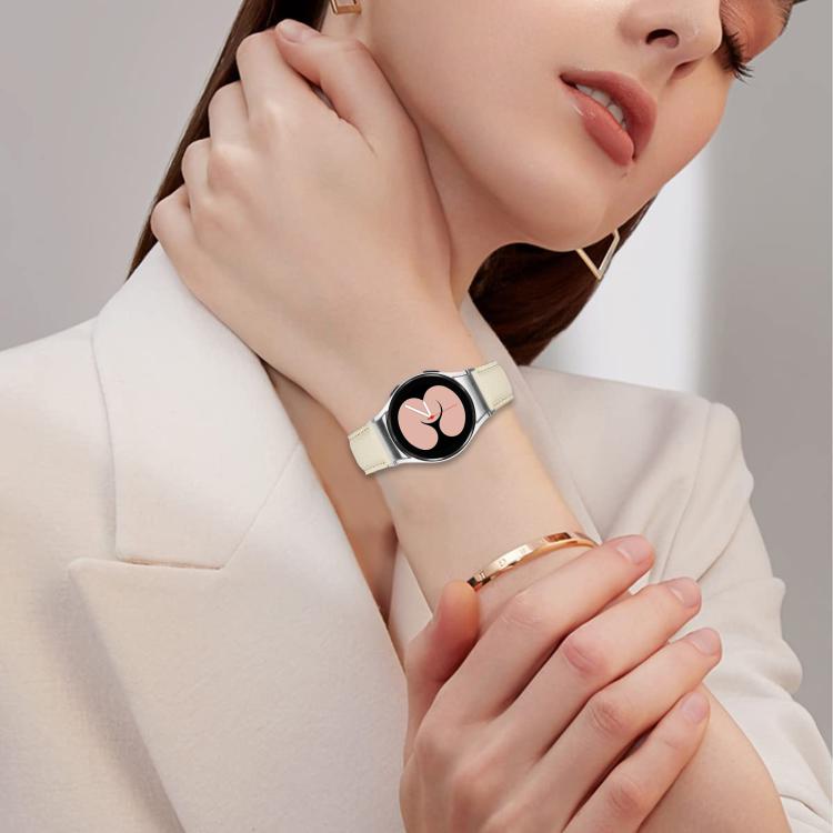 For Samsung Galaxy Watch 7 40 / 44mm Lychee Texture Silver Turtle Back Buckle Leather Watch Band(Pink) - free shipping - PMC TechLife - Order now!