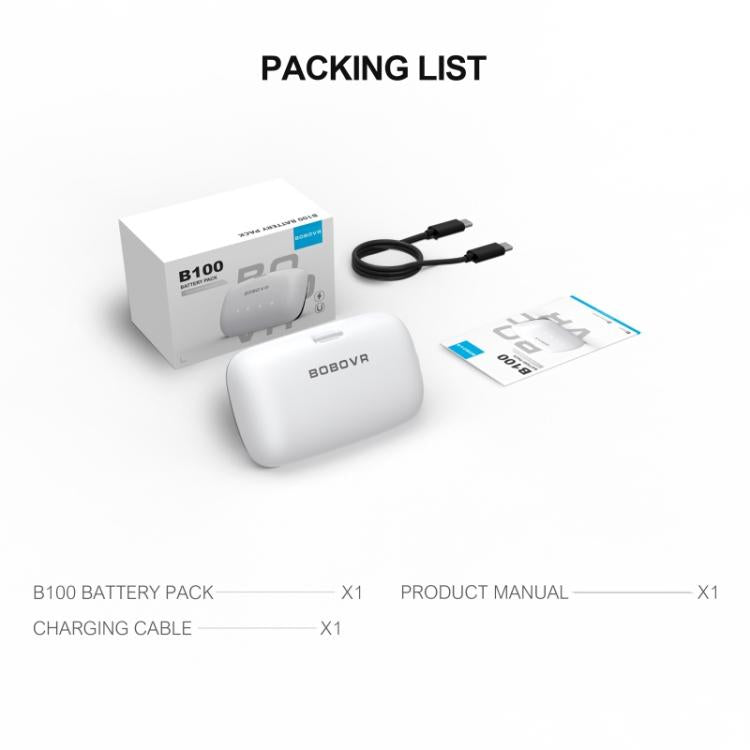 BOBOVR B100 For BOBOVR S3 Pro 10000mAh Replacement Battery VR Head Strap Accessory - VR Accessories by PMC TechLife | Online Shopping South Africa | PMC TechLife | Buy Now Pay Later Mobicred
