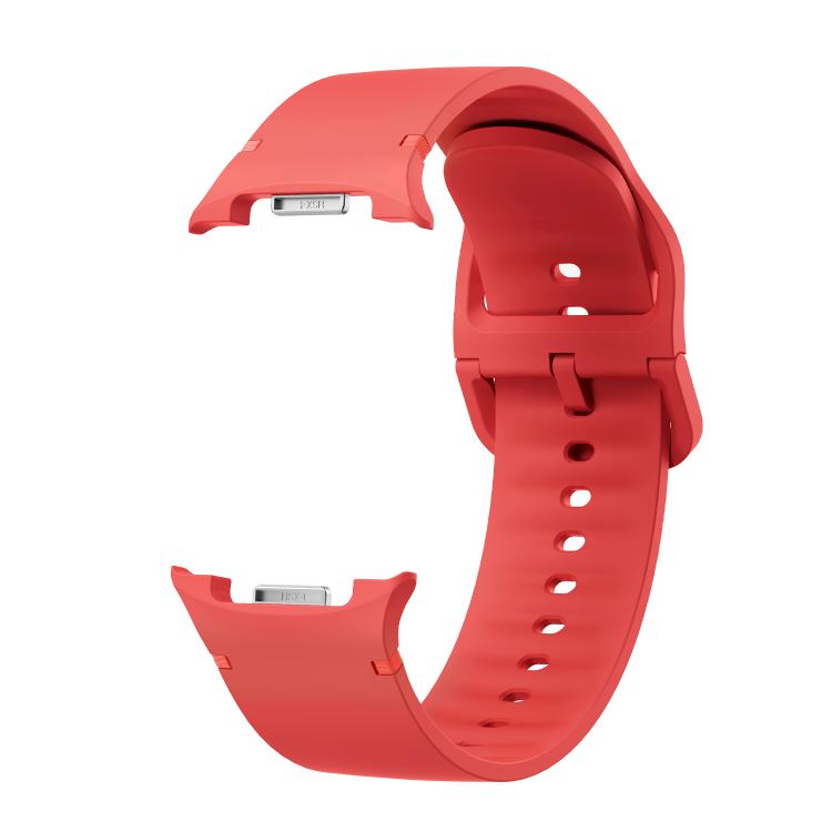 For Samsung Galaxy Watch8 40mm Speed Bezel and Solid Color Stitched Silicone Watch Band(Red Silver) - free shipping - PMC TechLife - Order now!