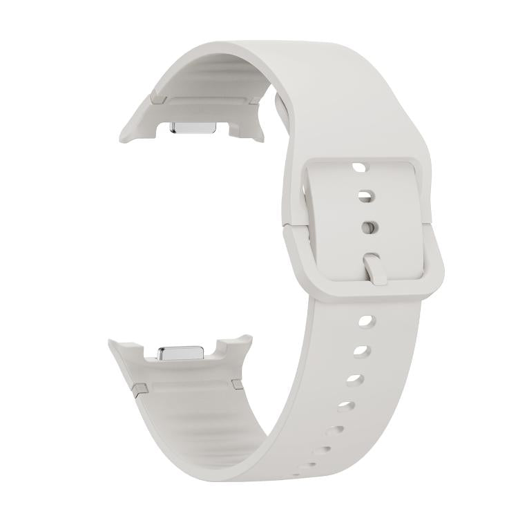 For Samsung Galaxy Watch8 40mm Diamond Bezel and Solid Color Stitched Silicone Watch Band(Lime White Silver) - free shipping - PMC TechLife - Order now!