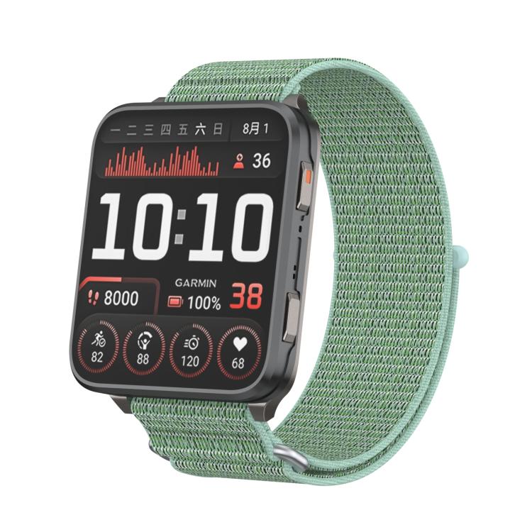 For Garmin Venu X1 Two Section Metal Ring Nylon Hook and Loop Fastener Watch Band(Aqua) - free shipping - PMC TechLife - Order now!