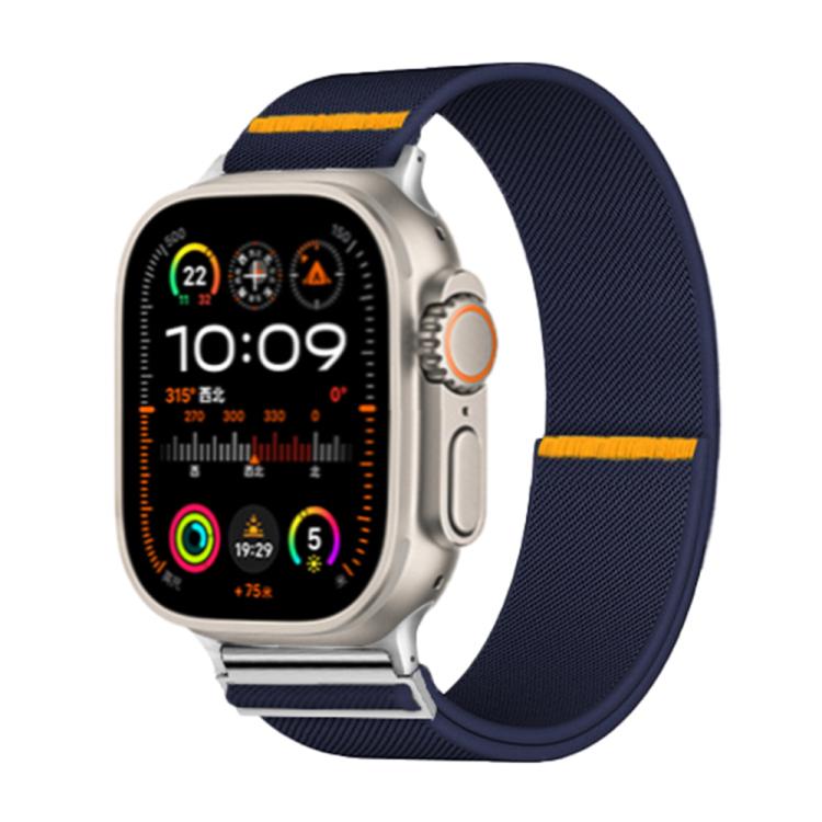 For Apple Watch 46mm / 49mm / 45mm / 44mm Adjustable Single Loop Elastic Nylon Watch Band(Dark Blue) - free shipping - PMC TechLife - Order now!