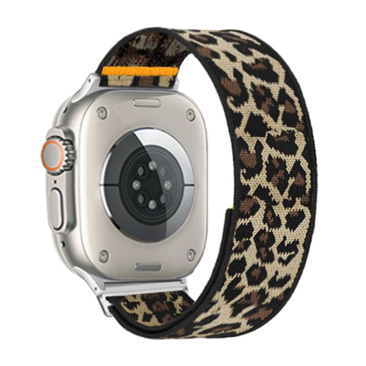 For Apple Watch 46mm / 49mm / 45mm / 44mm Adjustable Single Loop Elastic Nylon Watch Band(Leopard Print) - free shipping - PMC TechLife - Order now!