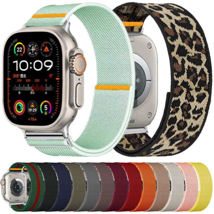 For Apple Watch 46mm / 49mm / 45mm / 44mm Adjustable Single Loop Elastic Nylon Watch Band(Dark Blue) - free shipping - PMC TechLife - Order now!