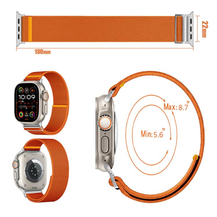 For Apple Watch 46mm / 49mm / 45mm / 44mm Adjustable Single Loop Elastic Nylon Watch Band(Green with Red) - free shipping - PMC TechLife - Order now!