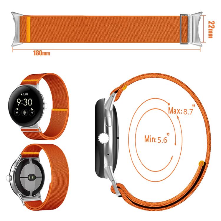 For Google Pixel Watch 3 45mm Adjustable Single Loop Elastic Nylon Watch Band(Orange) - free shipping - PMC TechLife - Order now!